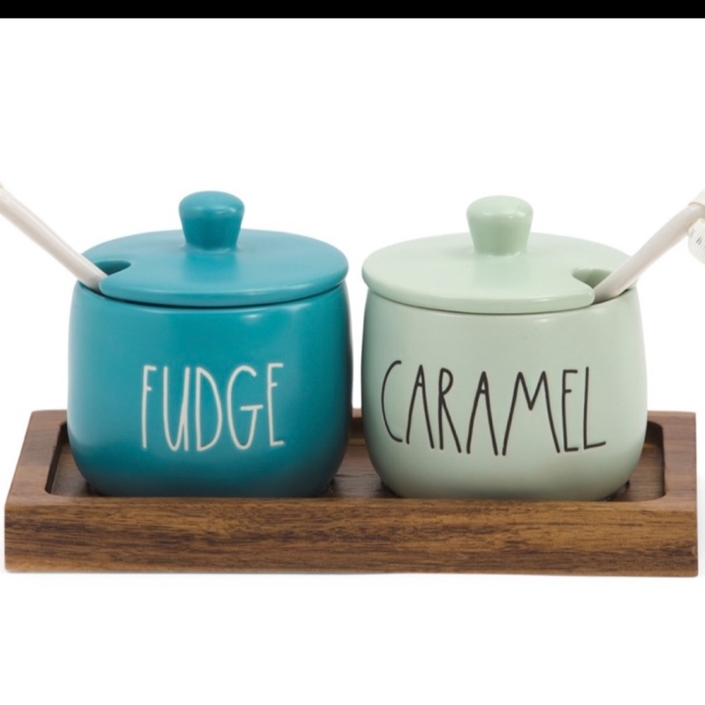 Rae Dunn FUDGE & CARMEL set